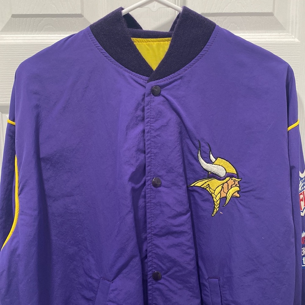 Starter Vintage Team NFL Minnesota Vikings Button Snap Jacket - Picture 2 of 14